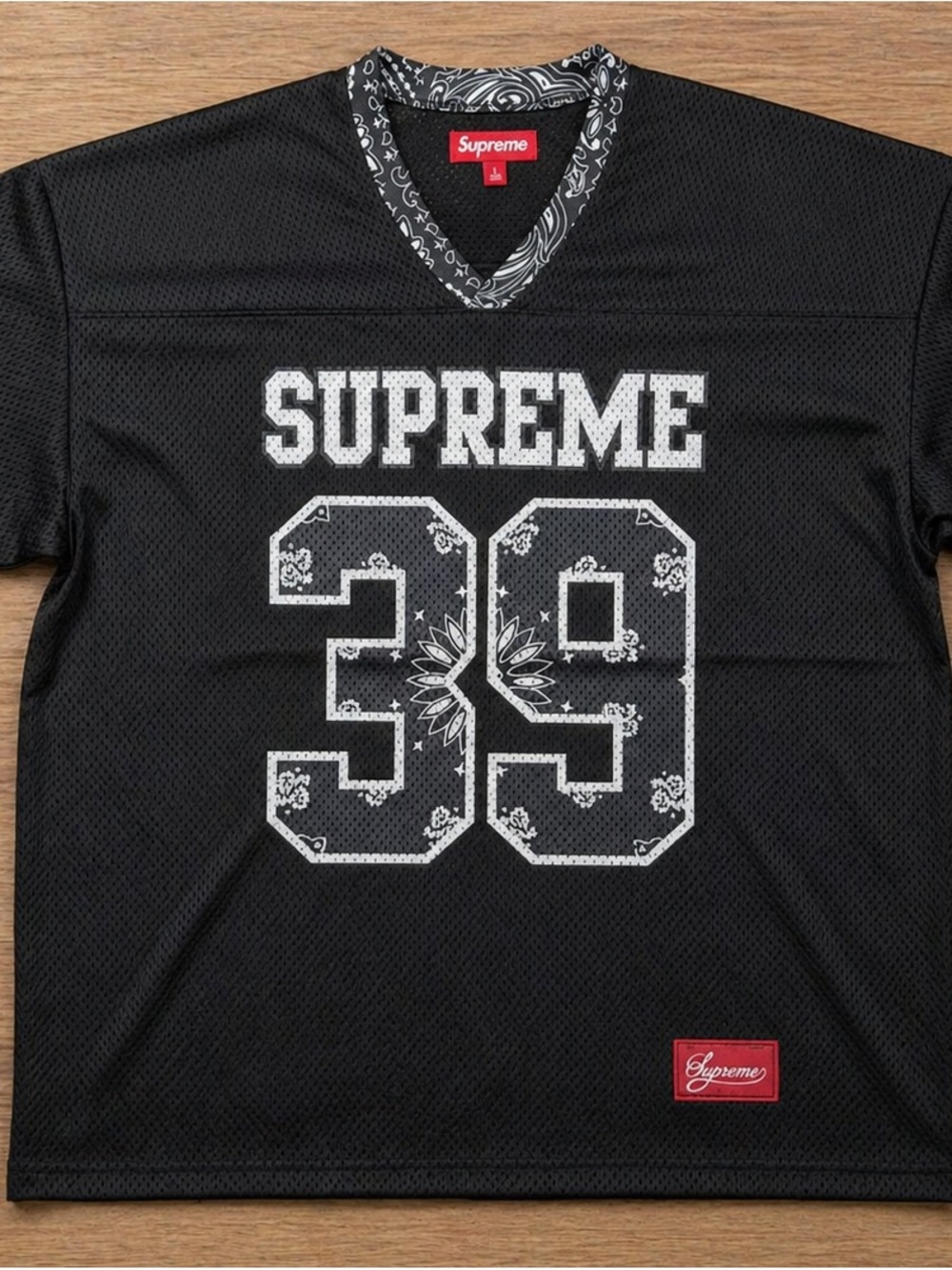 Supreme Bandana Football Jersey 'Black' - Size XL